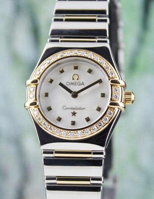 (image for) AN OMEGA MINI SIZE 18K ROSE GOLD AND STEEL CONSTELLATION WATCH / MOP